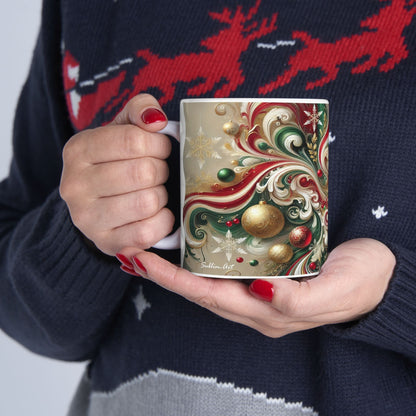 SUBLIMART: Christmas Ceramic Mug – Fluid Wave Design by RC Designs (Pattern #02)