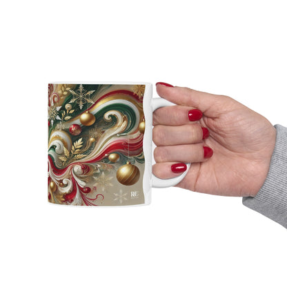 SUBLIMART: Christmas Ceramic Mug – Fluid Wave Design by RC Designs (Pattern #02)