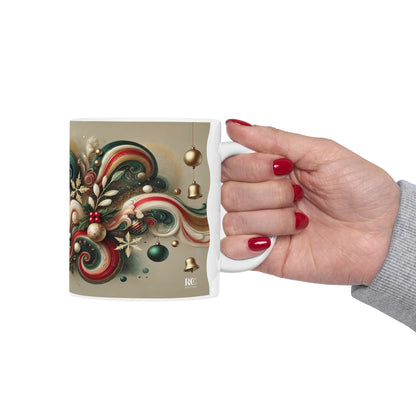 SUBLIMART: Christmas Ceramic Mug – Fluid Wave Design by RC Designs (Pattern #01)