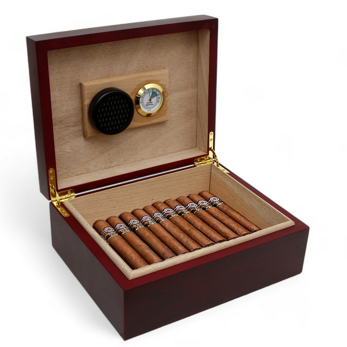 CIGAR HUMIDOR BOX: Luxury Mahogany Satin Finish fully lined in Cedar Wood - The Perfect Pair 2