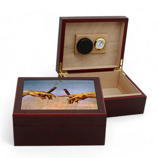 CIGAR HUMIDOR BOX: Luxury Mahogany Satin Finish fully lined in Cedar Wood - CreationAdam