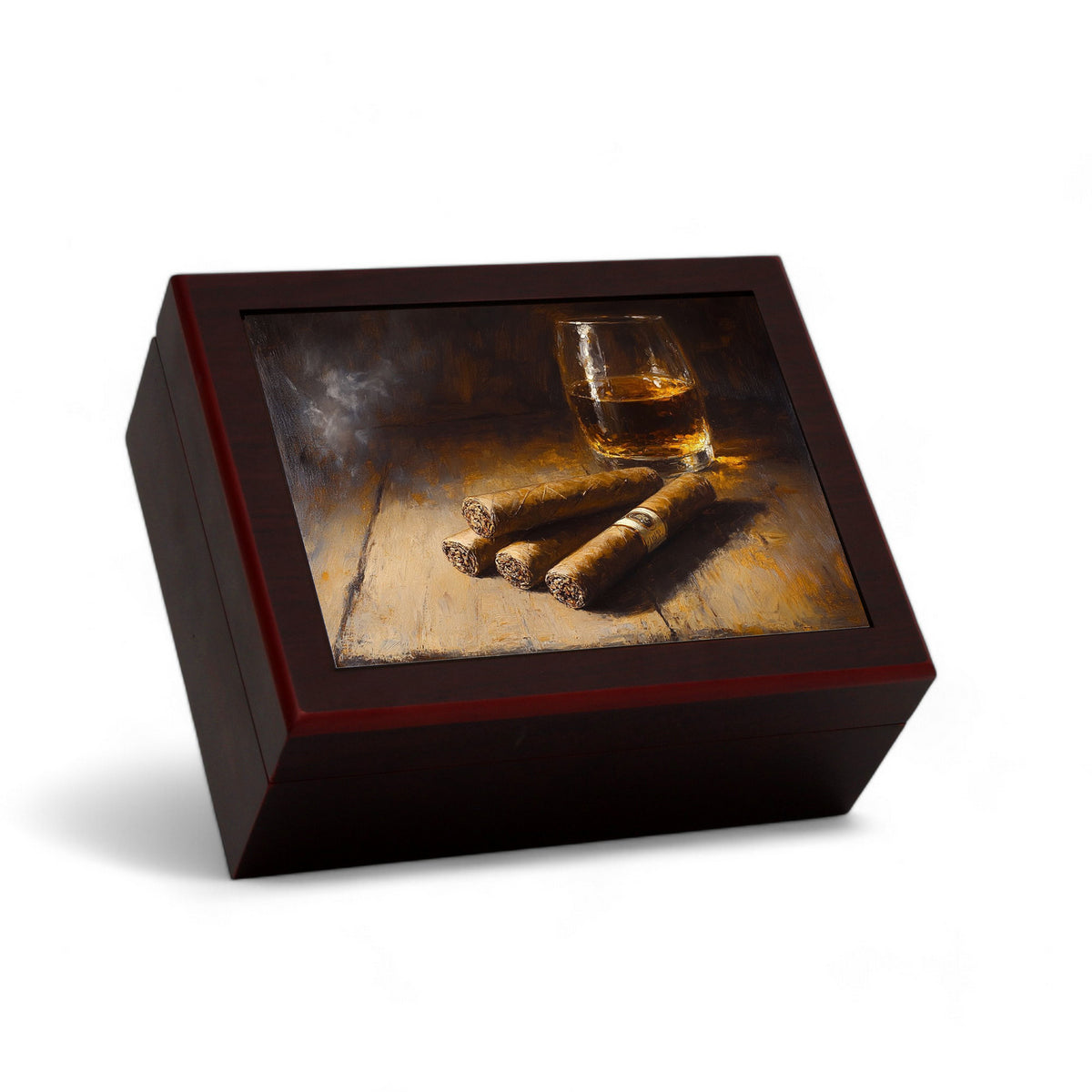 CIGAR HUMIDOR BOX: Luxury Mahogany Satin Finish fully lined in Cedar Wood - The Perfect Pair 2