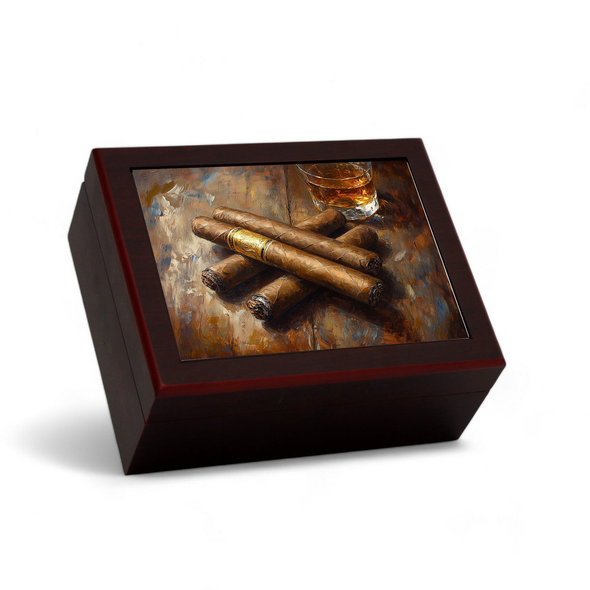 CIGAR HUMIDOR BOX: Luxury Mahogany Satin Finish fully lined in Cedar Wood - The Perfect Pair 3