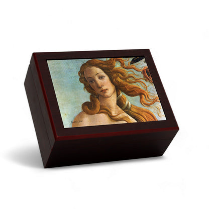 CIGAR HUMIDOR BOX: Luxury Mahogany Satin Finish fully lined in Cedar Wood - Venus Botticelli