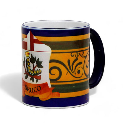 PALIO DI SIENA: Porcelain printed mug Set of 6 bundle: LUPA+TORRE+ONDA+BRUCO+CIVETTA+SELVA