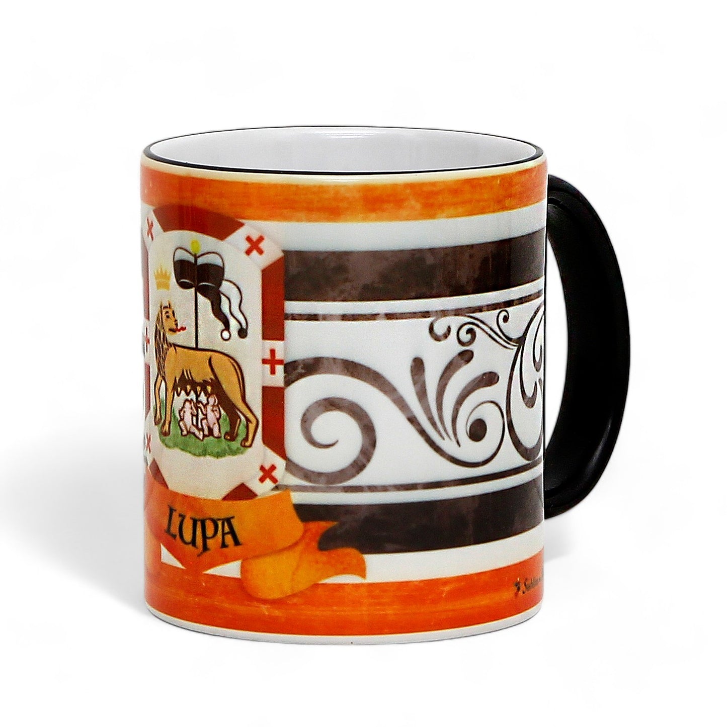 PALIO DI SIENA: Porcelain printed mug Set of 6 bundle: LUPA+TORRE+ONDA+BRUCO+CIVETTA+SELVA