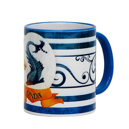 PALIO DI SIENA: Porcelain printed mug Set of 6 bundle: GIRAFFA+LEOCORNO+BRUCO+ONDA+TARTUCA+NICCHIO