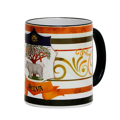 PALIO DI SIENA: Porcelain printed mug Set of 6 bundle: LUPA+TORRE+ONDA+BRUCO+CIVETTA+SELVA