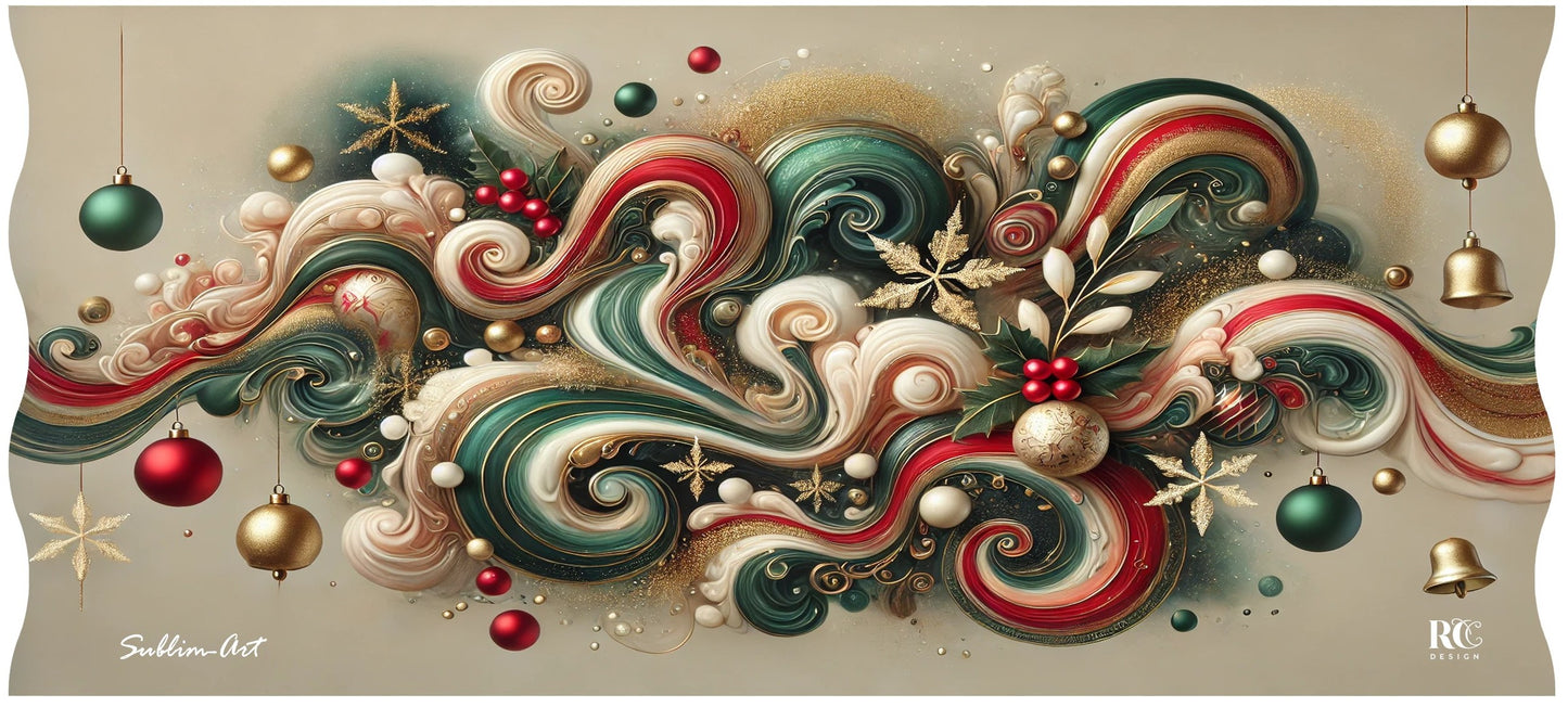 SUBLIMART: Christmas Ceramic Mug – Fluid Wave Design by RC Designs (Pattern #01)