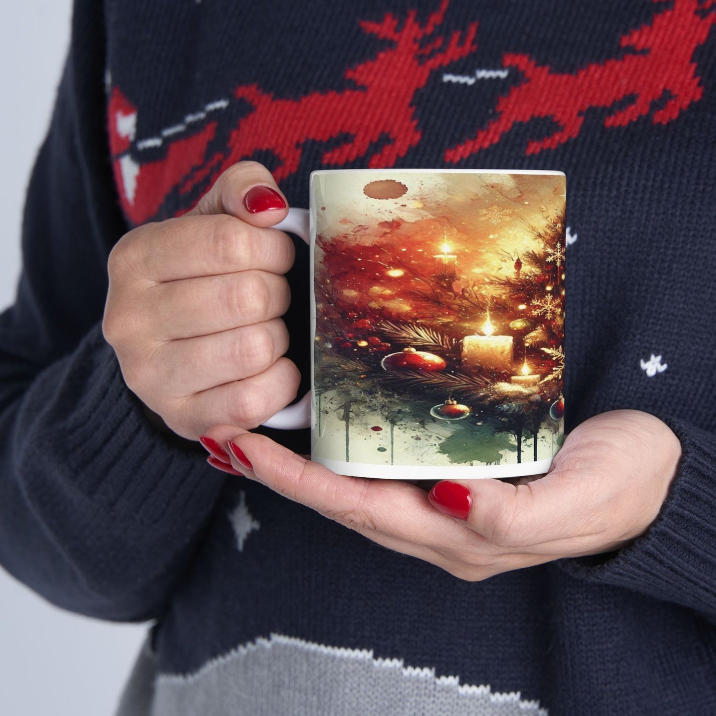 SUBLIMART: Christmas Ceramic Mug – Watercolor Design by RC Design 01