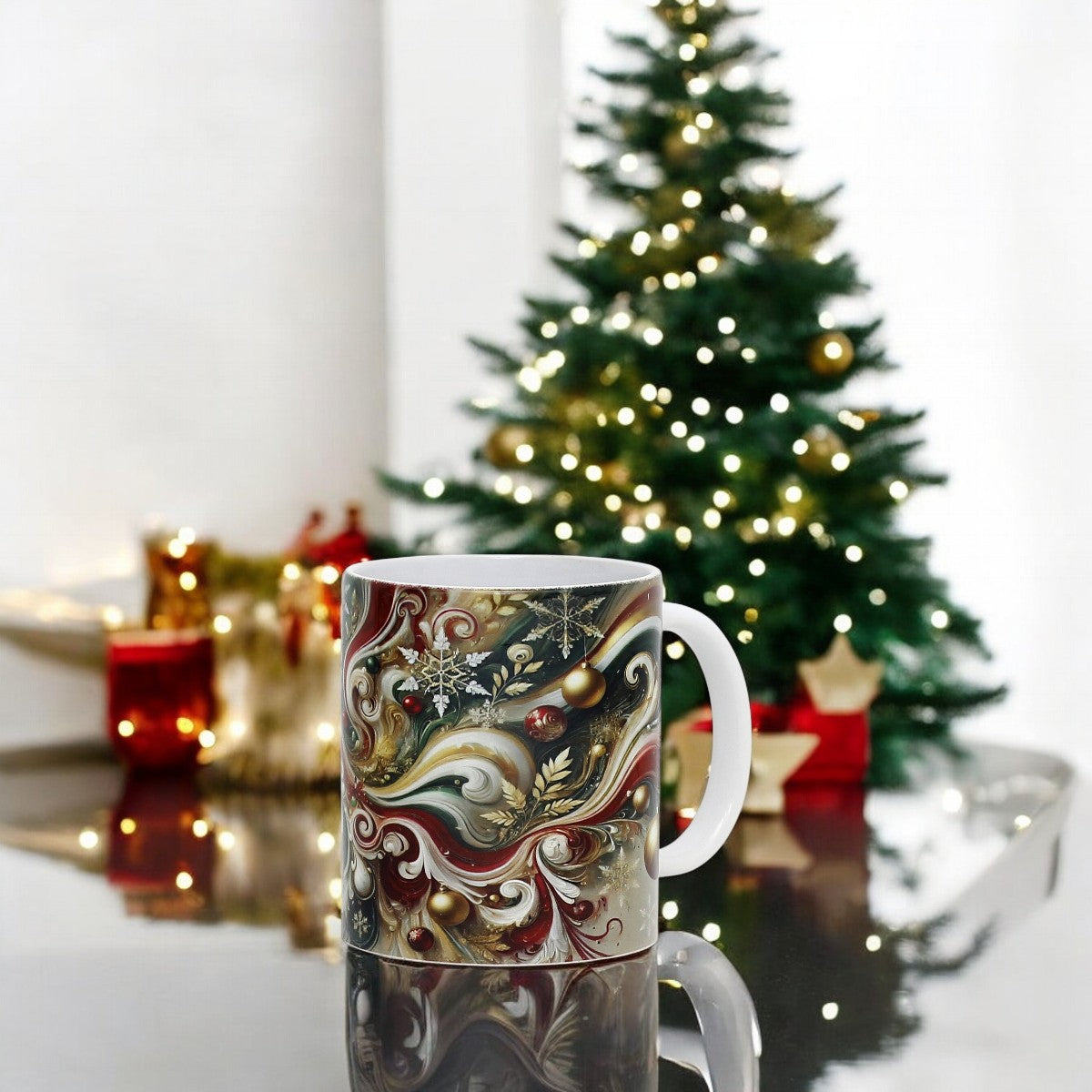 SUBLIMART: Christmas Ceramic Mug – Fluid Wave Design by RC Designs (Pattern #02)