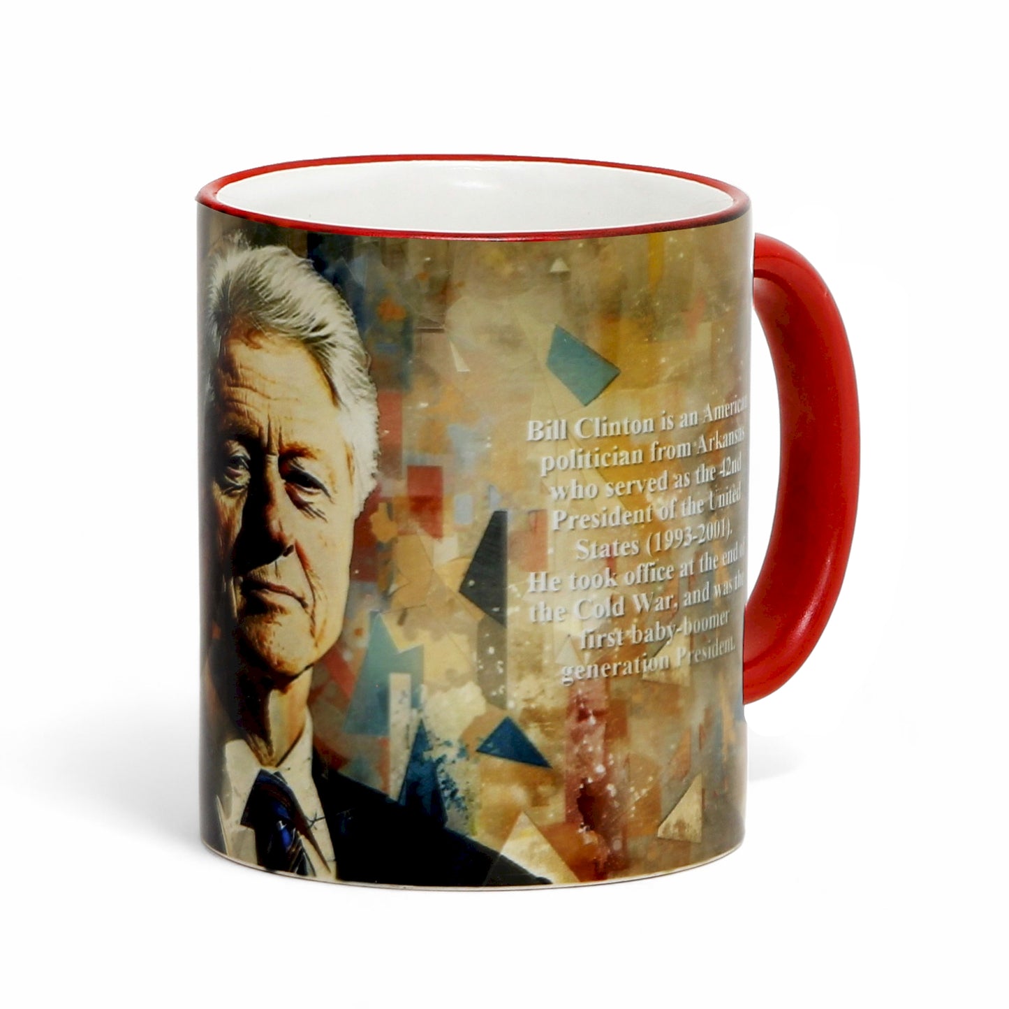 THE PRESIDENTS: Porcelain printed mug - Design by RC Designs - William J. Clinton