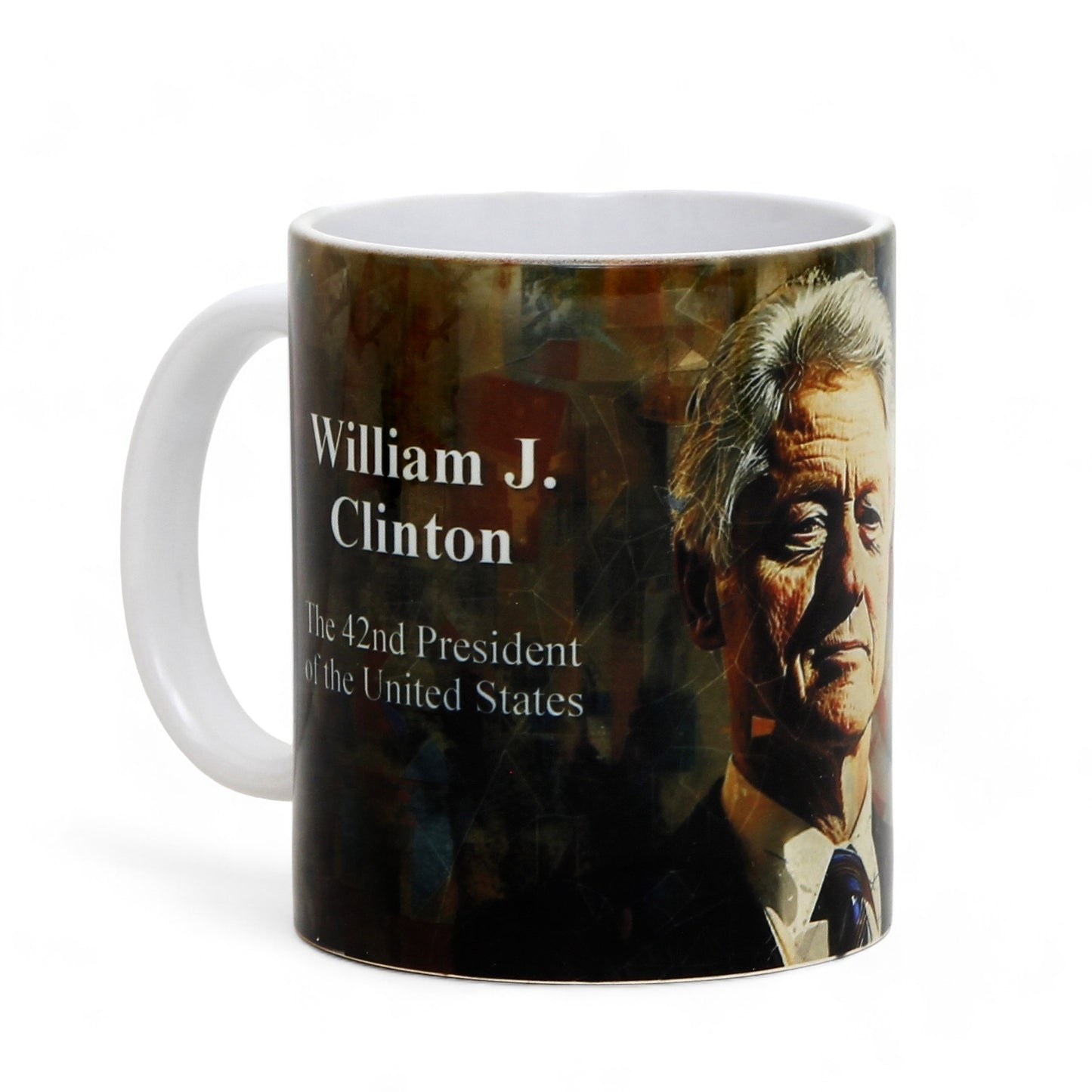 THE PRESIDENTS: Porcelain printed mug - Design by RC Designs - William J. Clinton