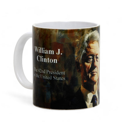 THE PRESIDENTS: Porcelain printed mug - Design by RC Designs - William J. Clinton