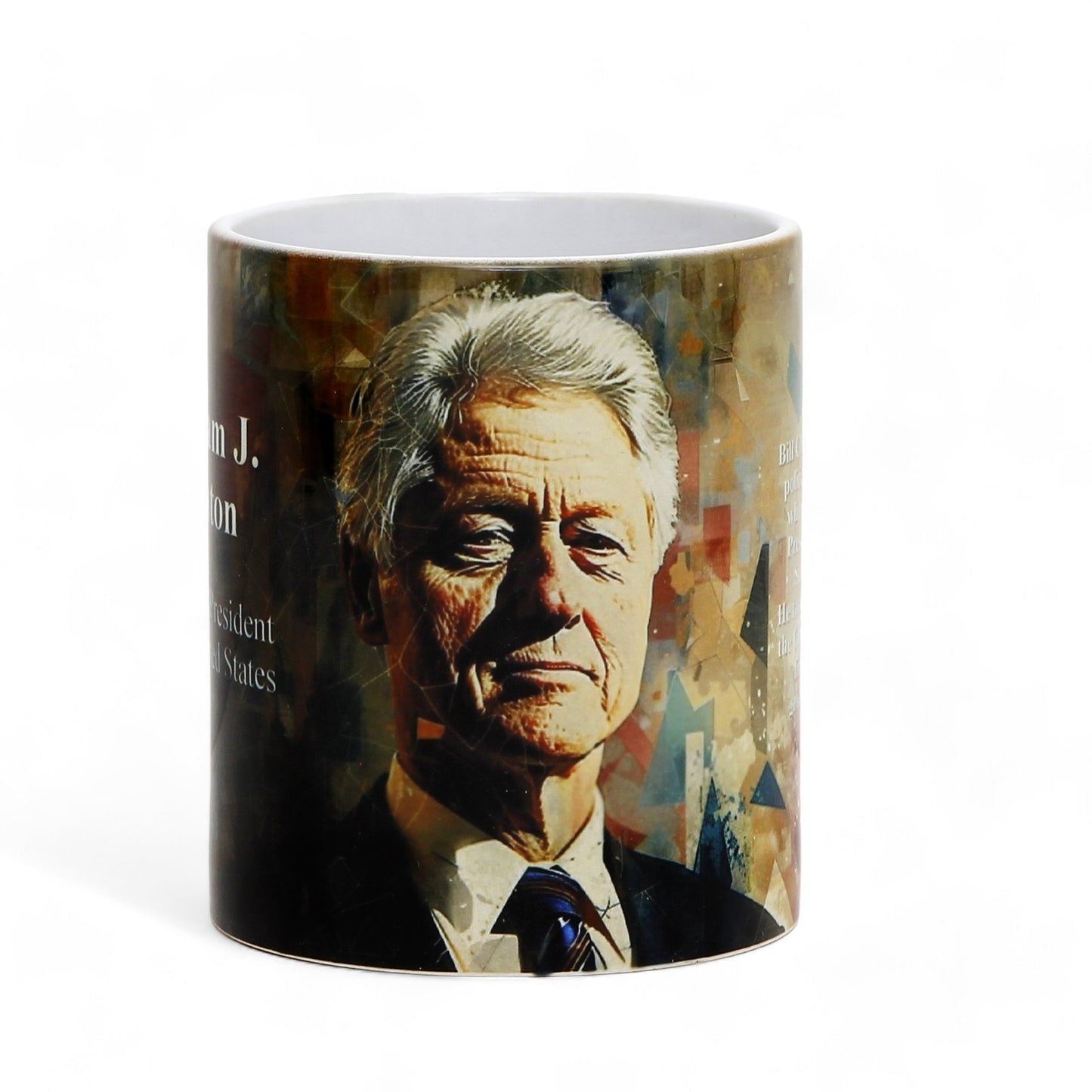 THE PRESIDENTS: Porcelain printed mug - Design by RC Designs - William J. Clinton