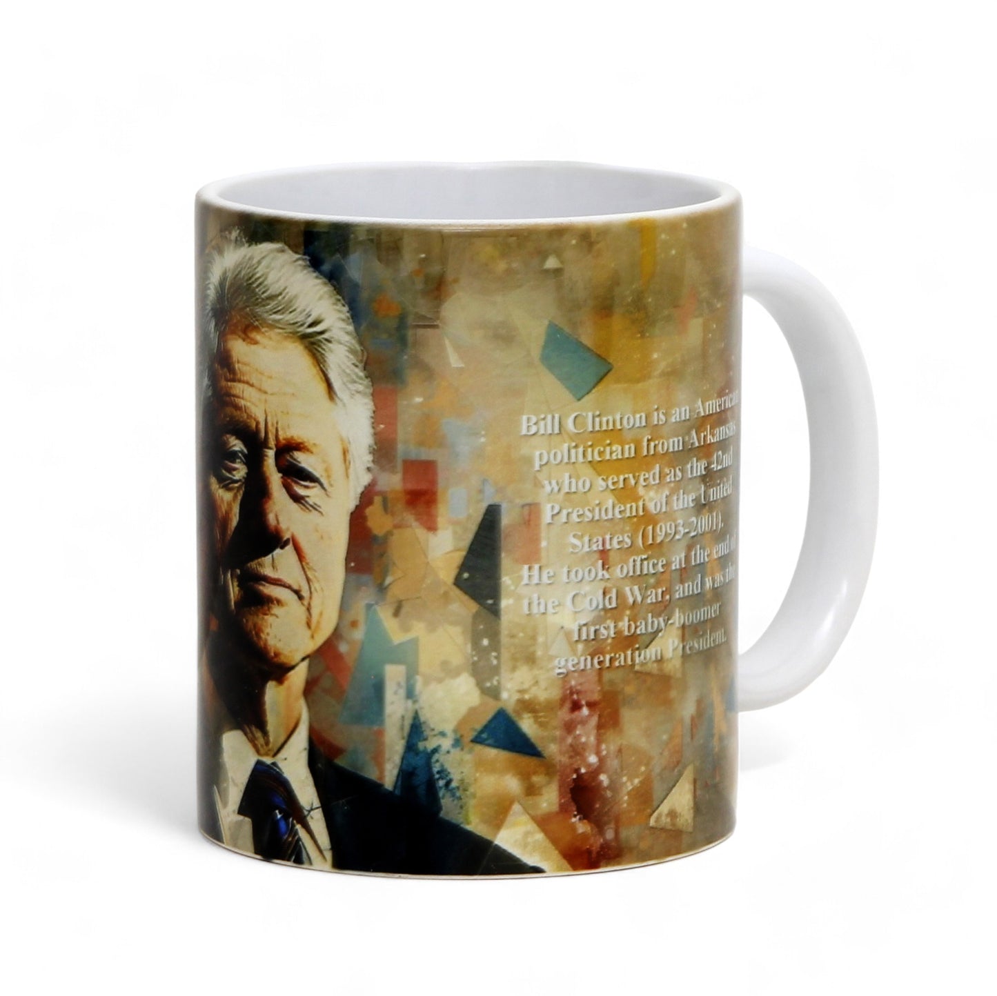 THE PRESIDENTS: Porcelain printed mug - Design by RC Designs - William J. Clinton