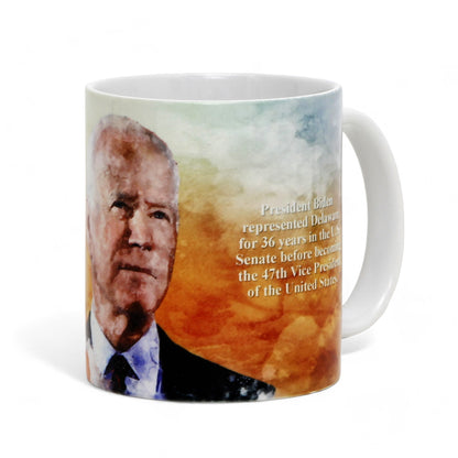 THE PRESIDENTS: Porcelain printed mug - Design by RC Designs - Joseph R. Biden Jr