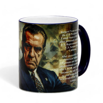 THE PRESIDENTS: Porcelain printed mug - Design by RC Designs - Richard Nixon