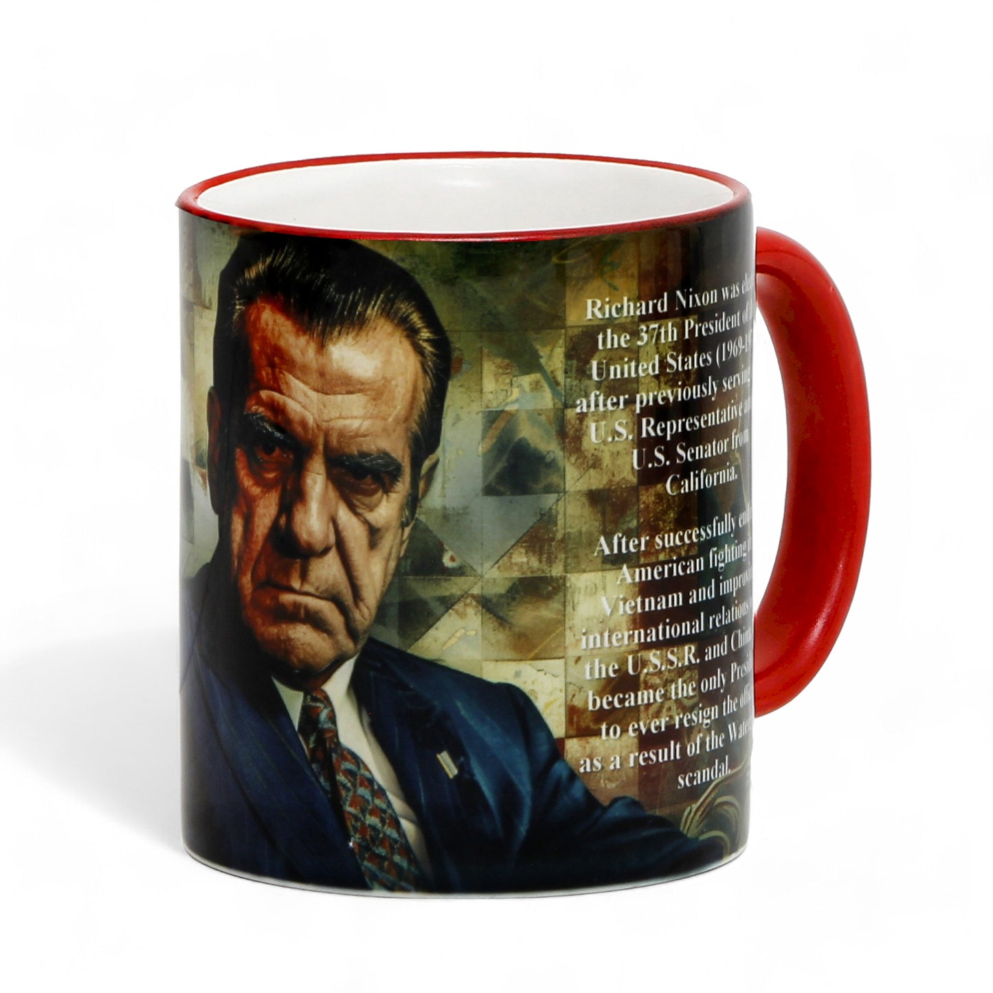 THE PRESIDENTS: Porcelain printed mug - Design by RC Designs - Richard Nixon