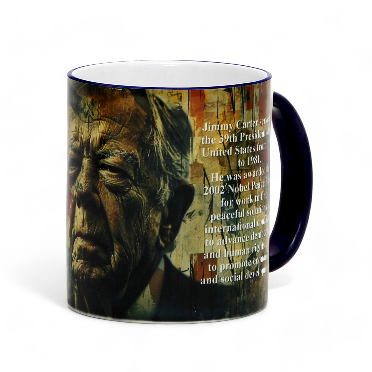 THE PRESIDENTS: Porcelain printed mug - Design by RC Designs - James Carter