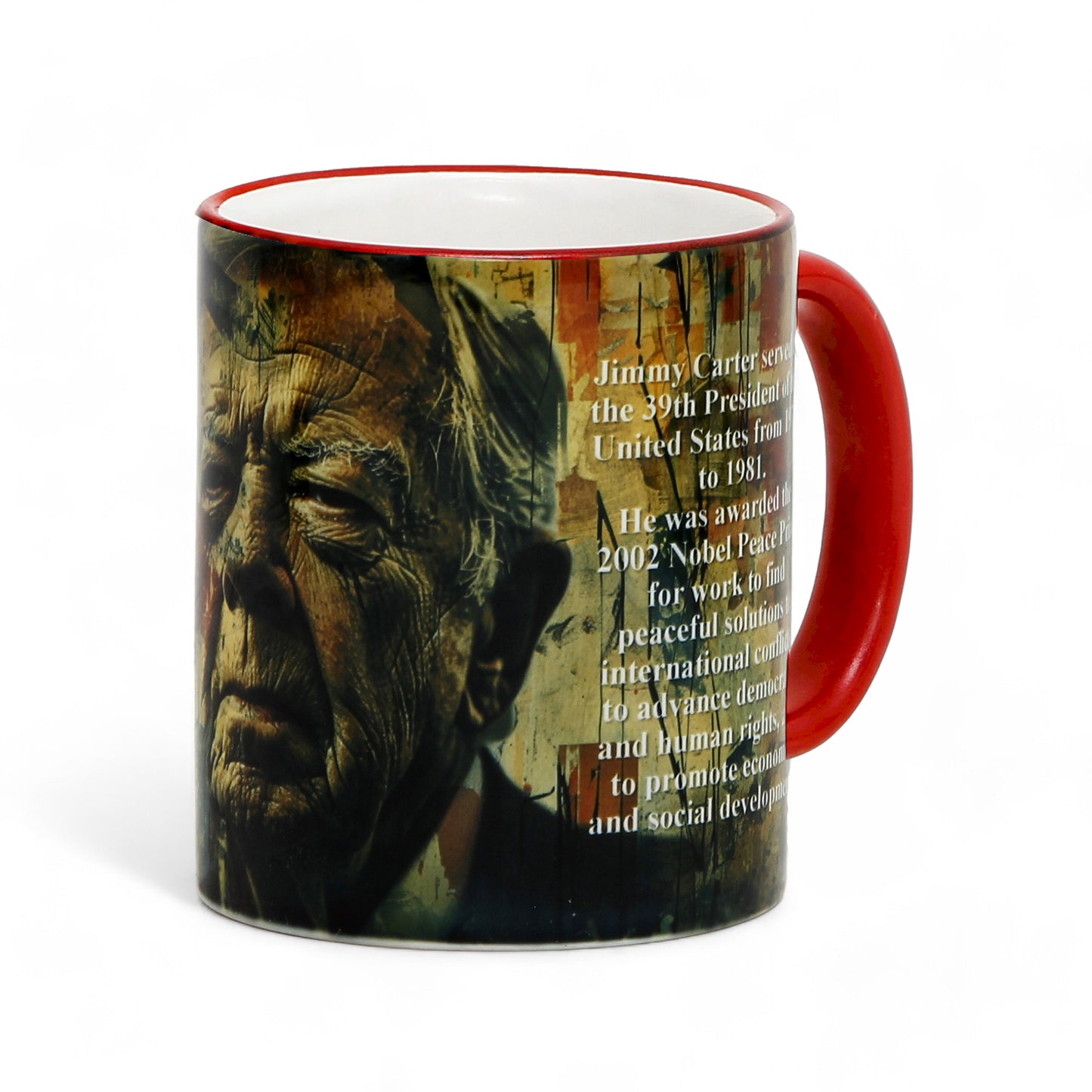 THE PRESIDENTS: Porcelain printed mug - Design by RC Designs - James Carter