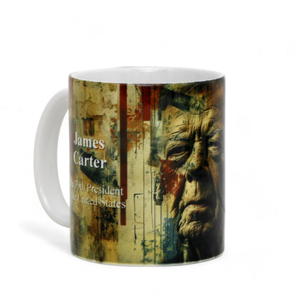 THE PRESIDENTS: Porcelain printed mug - Design by RC Designs - James Carter