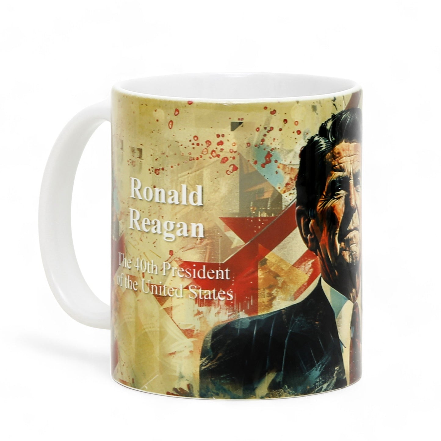 THE PRESIDENTS: Porcelain printed mug - Design by RC Designs - Ronald Reagan