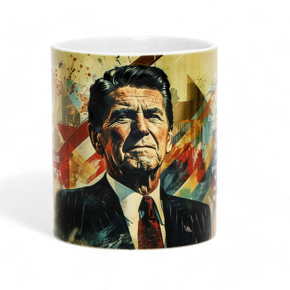 THE PRESIDENTS: Porcelain printed mug - Design by RC Designs - Ronald Reagan