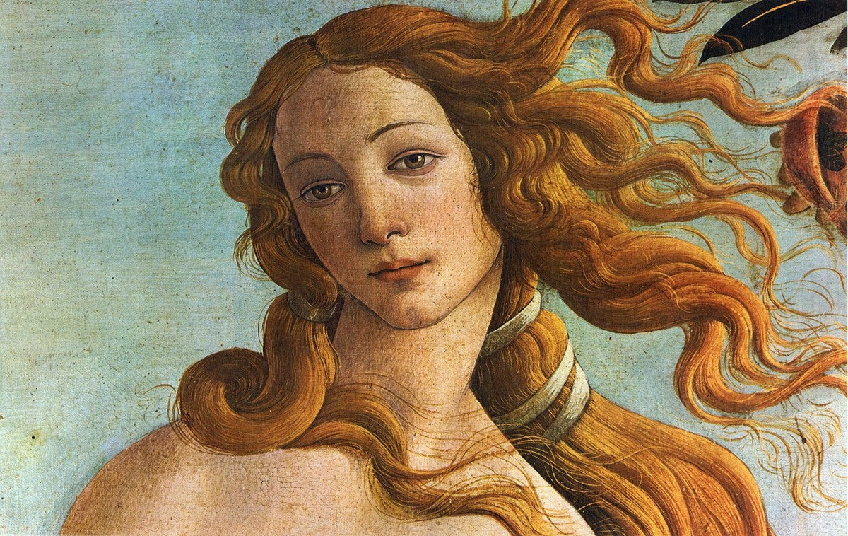 WOOD BOX: Lined Tea Bags Wood Box with printed tile lid - Opera "Venere Botticelli" (Detail)