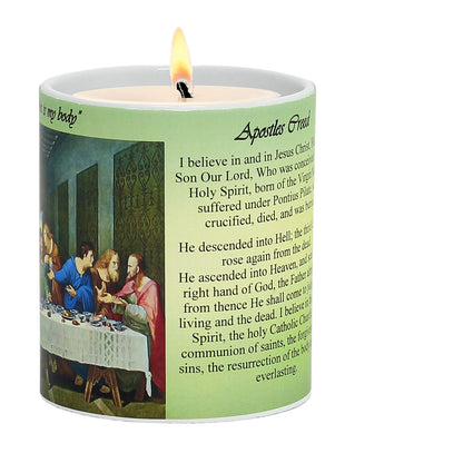 SUBLIMART: Prayer Candle - Porcelain Soy Wax Candle - The Last Supper
