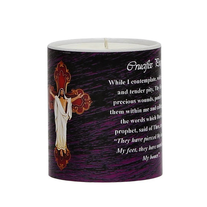 SUBLIMART: Prayer Candle - Porcelain Soy Wax Candle - The Easter Crucifix Prayer